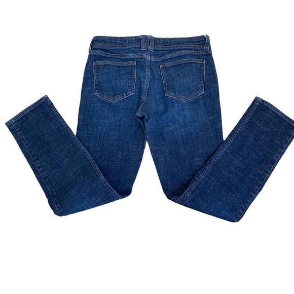 Old Navy Y2K Straight Leg Jeans Mid Rise Dark Wash Denim Side Pockets Size 4 - Picture 10 of 14